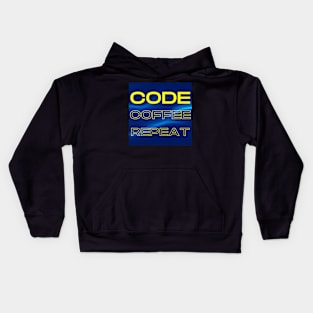 Code Coffee Repeat Kids Hoodie